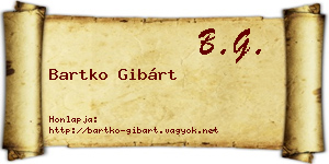 Bartko Gibárt névjegykártya